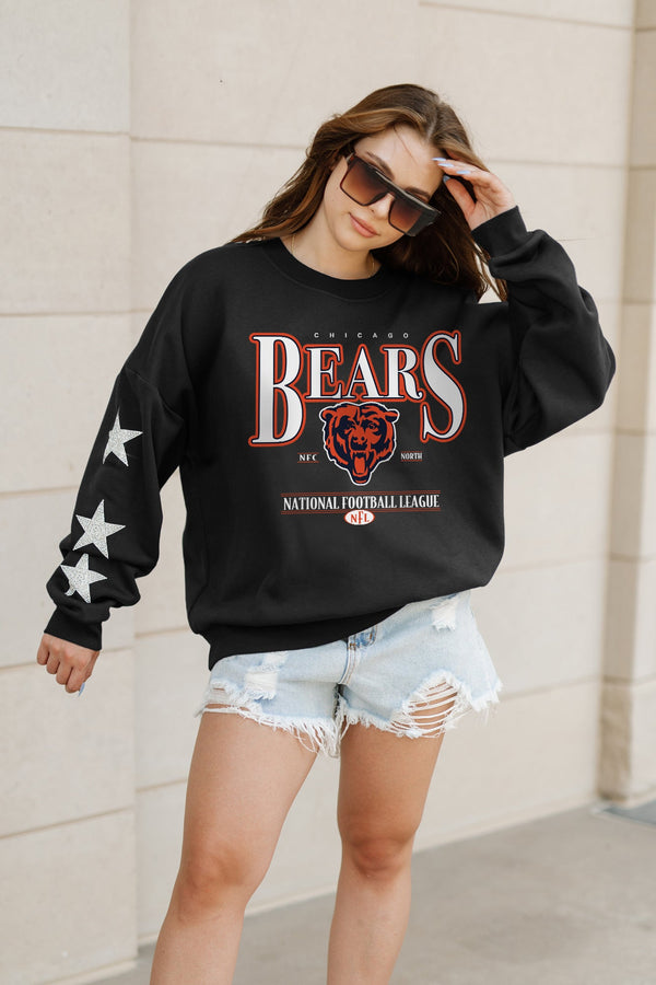 Gameday Couture CHICAGO BEARS Gameday Glimmer Embellished Star-Sleeve Pullover