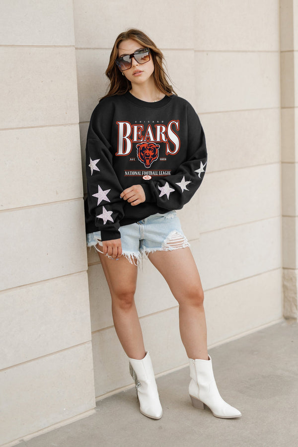gameday couture CHICAGO BEARS Gameday Glimmer Embellished Star-Sleeve Pullover