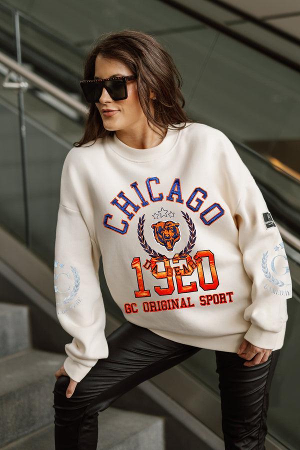 Gameday Couture CHICAGO BEARS Gameday Slay Fleece Drop-Shoulder Crewneck