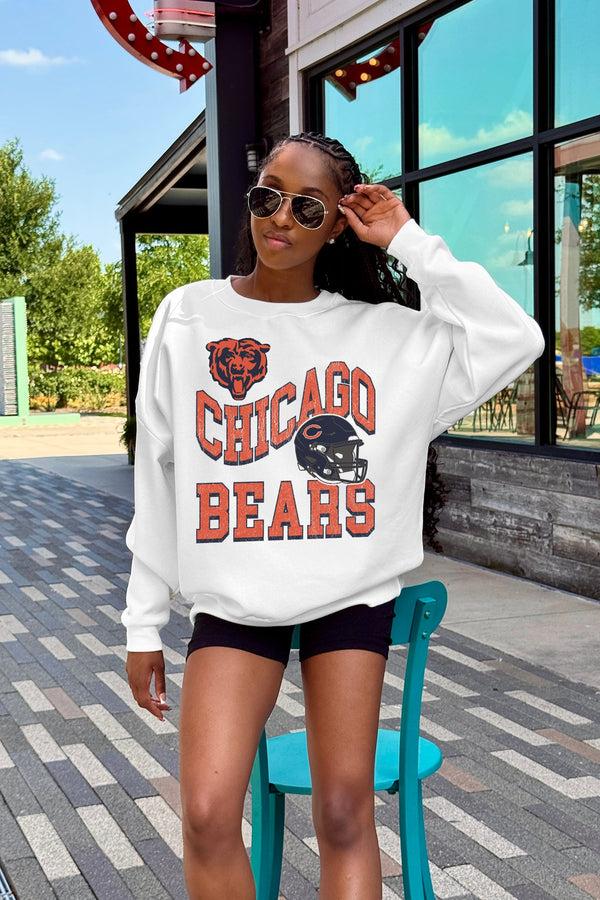 Gameday Couture CHICAGO BEARS HARD EARNED PREMIUM FLEECE CREWNECK PULLOVER