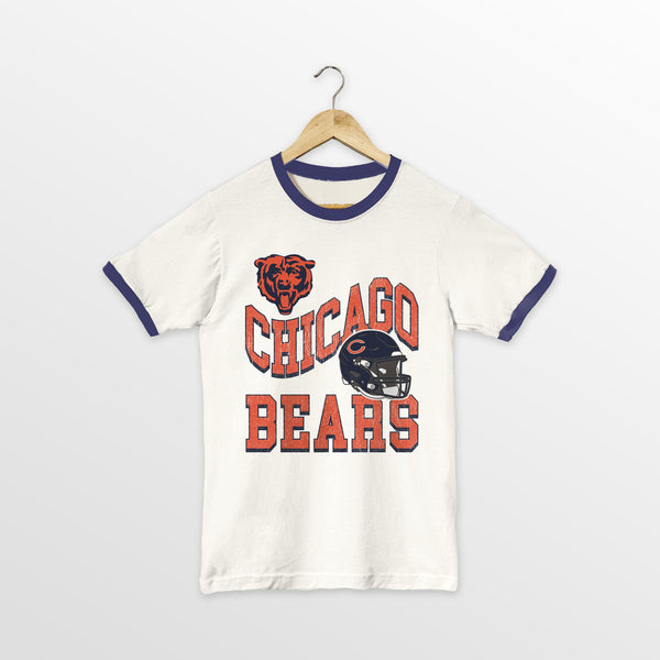 gameday couture CHICAGO BEARS HARD EARNED VINTAGE RINGER TEE