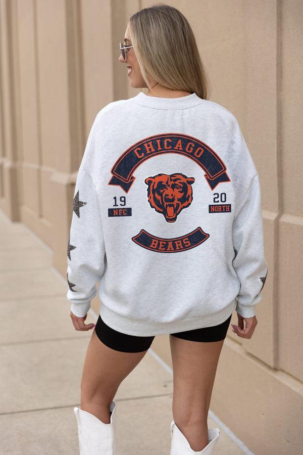 Gameday Couture CHICAGO BEARS Ready For It Star-Sleeve Crewneck Pullover