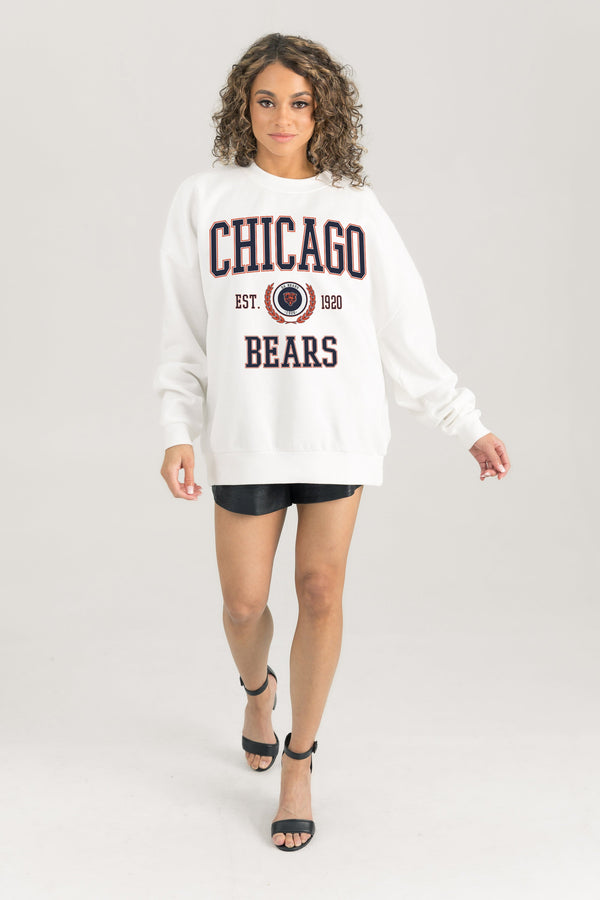gameday couture CHICAGO BEARS Timeless Triumph Fleece Crewneck Pullover
