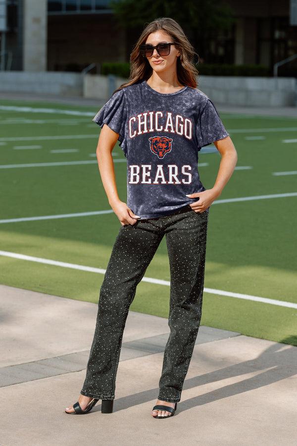 Gameday Couture CHICAGO BEARS VICTORY MODE FLUTTER SLEEVE TEE IN NAVY