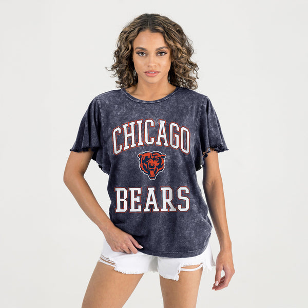 Gameday Couture CHICAGO BEARS VICTORY MODE FLUTTER SLEEVE TEE IN NAVY