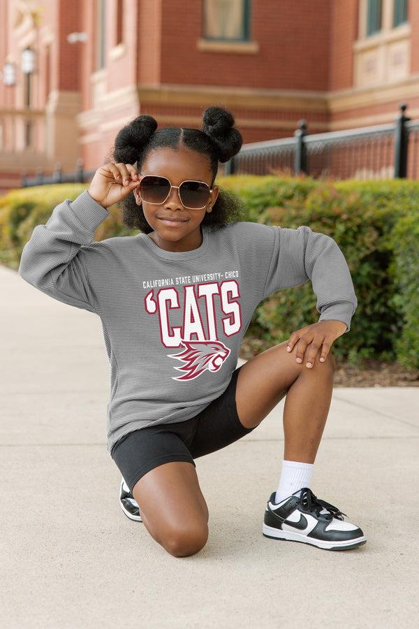 Gameday Couture CHICO STATE WILDCATS PURE MOTION KIDS VINTAGE WASH CORDED PULLOVER