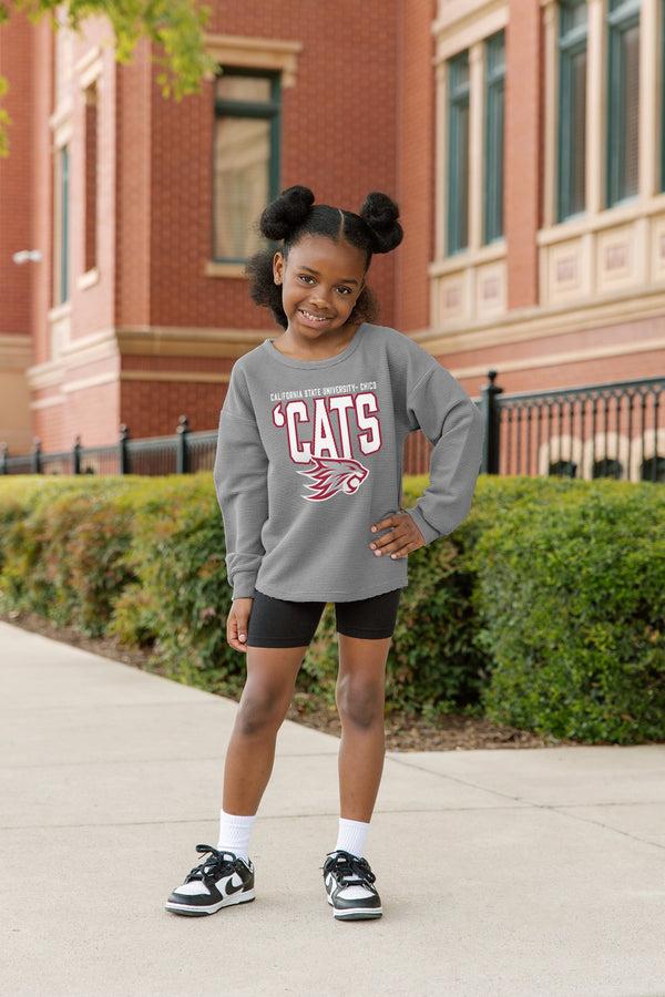 gameday couture CHICO STATE WILDCATS PURE MOTION KIDS VINTAGE WASH CORDED PULLOVER