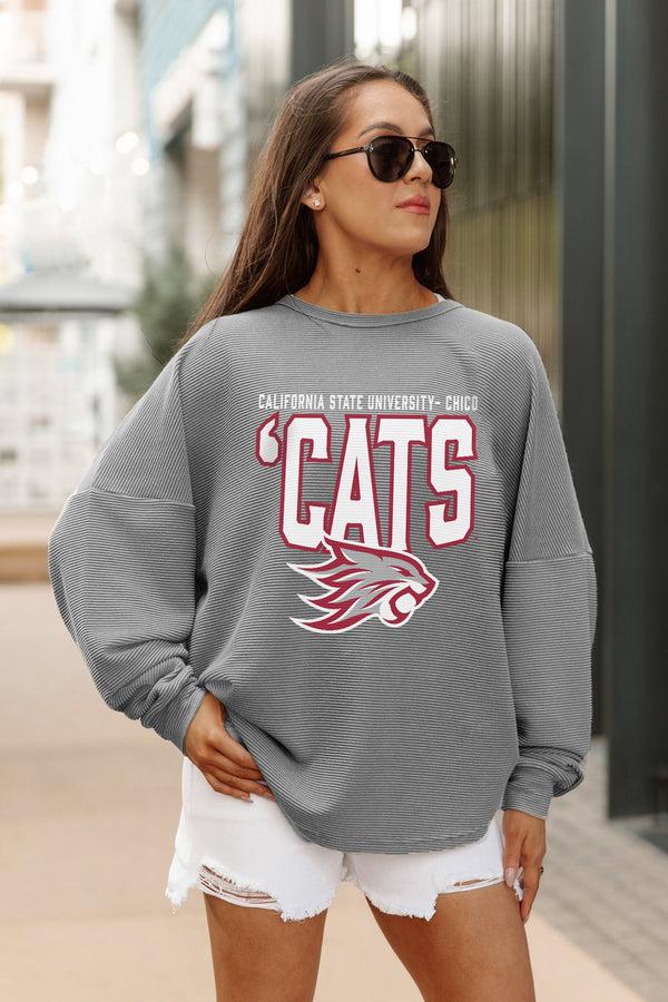 Gameday Couture CHICO STATE WILDCATS PURE MOTION VINTAGE WASH CORDED PULLOVER