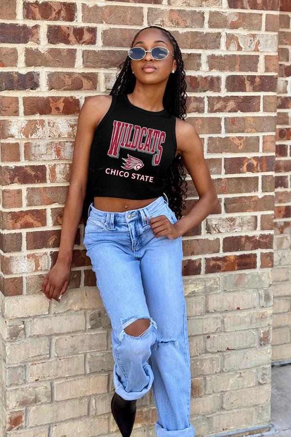 Gameday Couture CHICO STATE WILDCATS PURE VICTORY ESSENTIAL RIBBED CROP TANK