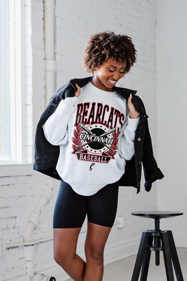 Gameday Couture CINCINNATI BEARCATS Bases Loaded Fleece Drop-Shoulder Crew