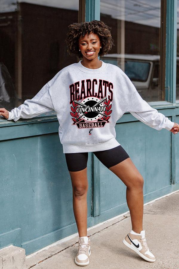 gameday couture CINCINNATI BEARCATS Bases Loaded Fleece Drop-Shoulder Crew