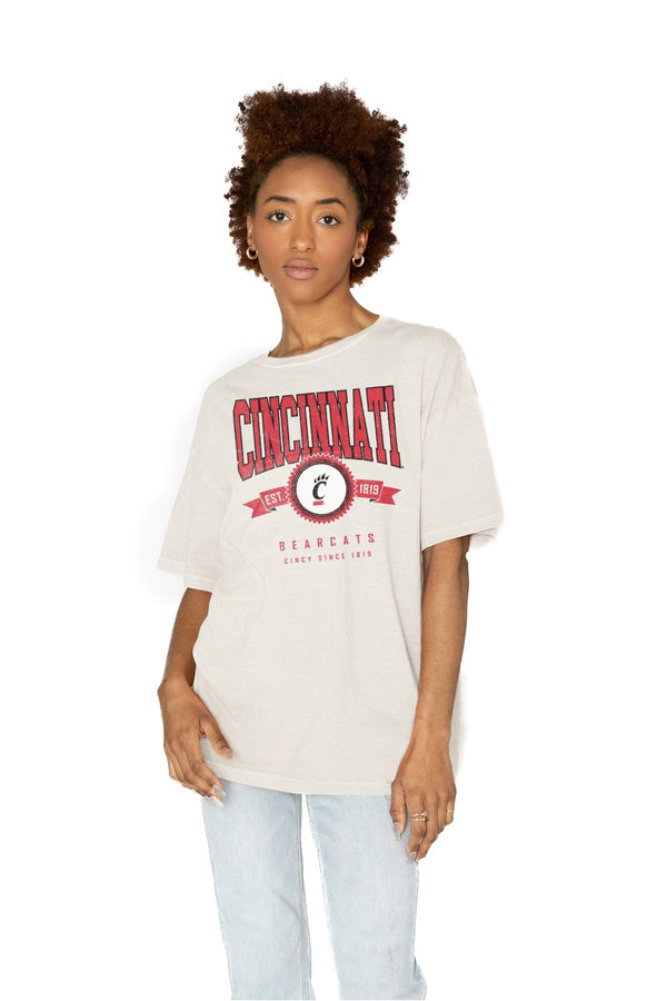 gameday couture CINCINNATI BEARCATS Get Goin' Oversized Crew Neck Tee