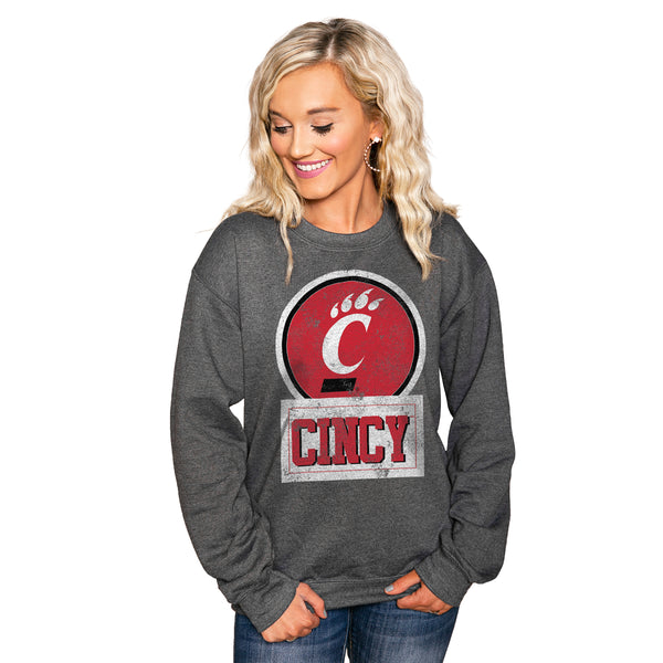 gameday couture CINCINNATI BEARCATS Good Vibes Crew Sweatshirt