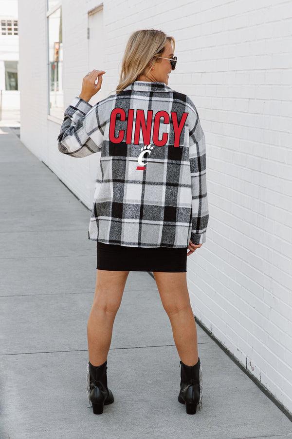 gameday couture CINCINNATI BEARCATS Mad For Plaid Jenkins Plaid Overshirt