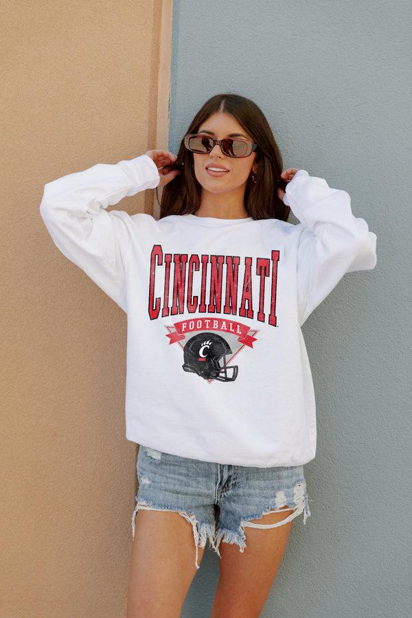 gameday couture CINCINNATI BEARCATS Slow Motion Crew Fleece Pullover By Madi Prewett Troutt