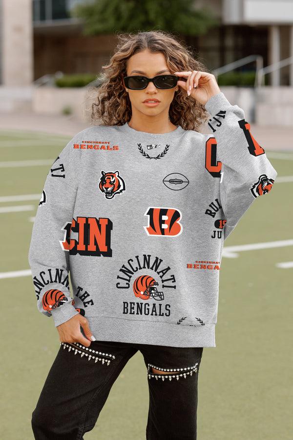 Gameday Couture CINCINNATI BENGALS ALWAYS ON REPEAT PREMIUM FLEECE CREW SWEATSHIRT
