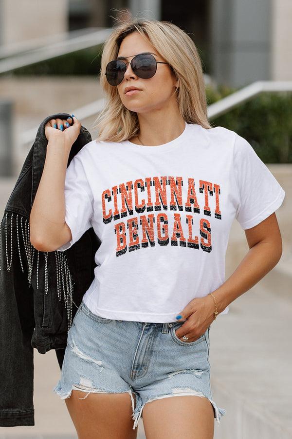 Gameday Couture CINCINNATI BENGALS Claim To Fame Boxy-Fit Crop Tee