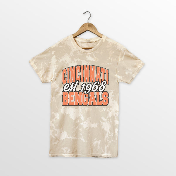 gameday couture CINCINNATI BENGALS DEEP ROOTS BLEACH WASH TEE