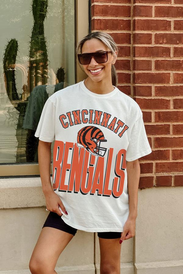 Gameday Couture CINCINNATI BENGALS FIERCE FOCUS WASHED RELAXED FIT TEE