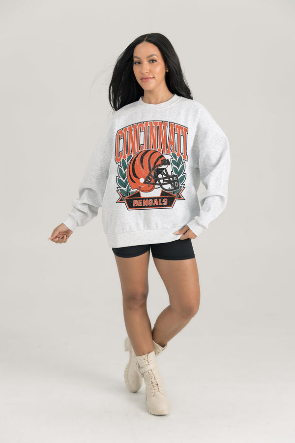 gameday couture CINCINNATI BENGALS Heritage Fleece Crewneck Pullover