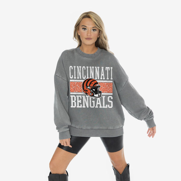 gameday couture CINCINNATI BENGALS In The Wild Oversized Crewneck Fleece