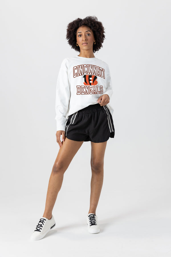 gameday couture CINCINNATI BENGALS Mind Games Oversized Long-Sleeve Tee