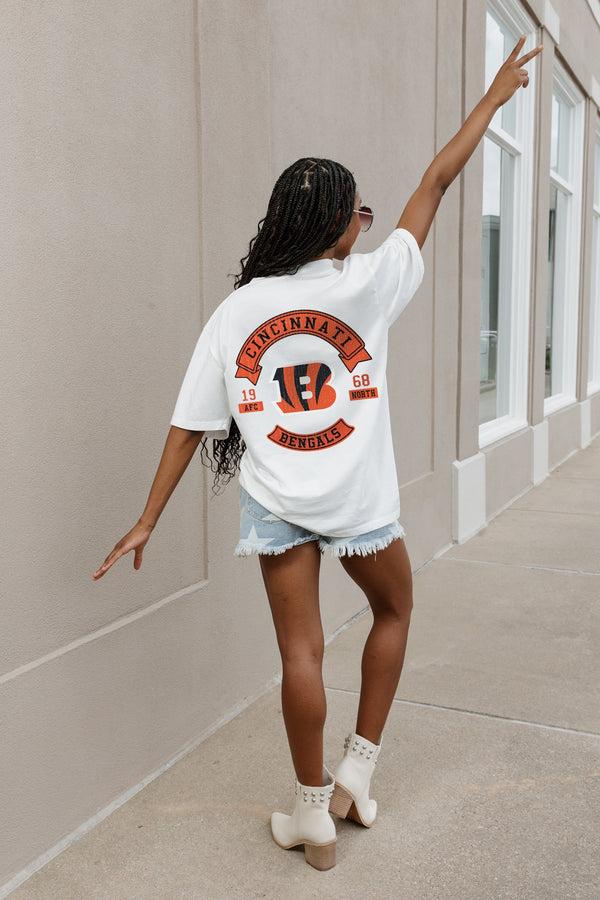 gameday couture CINCINNATI BENGALS Out Of Bounds Oversized Crewneck Tee