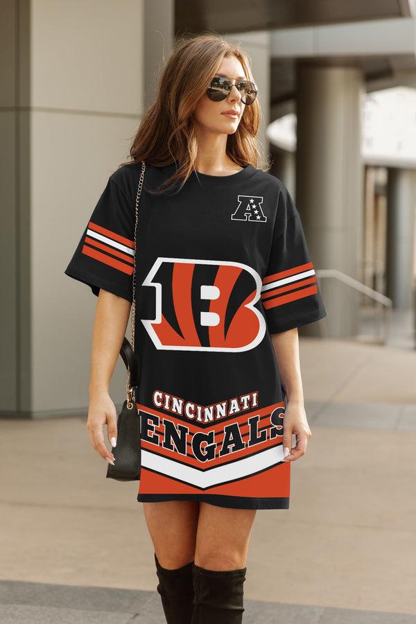 Gameday Couture CINCINNATI BENGALS PERFECT SCORE RETRO T-SHIRT DRESS
