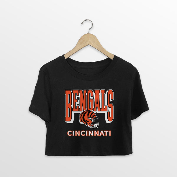 gameday couture CINCINNATI BENGALS PURE VICTORY CLASSIC CROP TEE