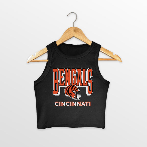 gameday couture CINCINNATI BENGALS PURE VICTORY ESSENTIAL RIBBED CROP TANK