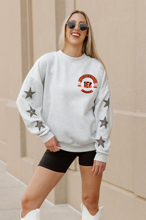 gameday couture CINCINNATI BENGALS Ready For It Star-Sleeve Crewneck Pullover