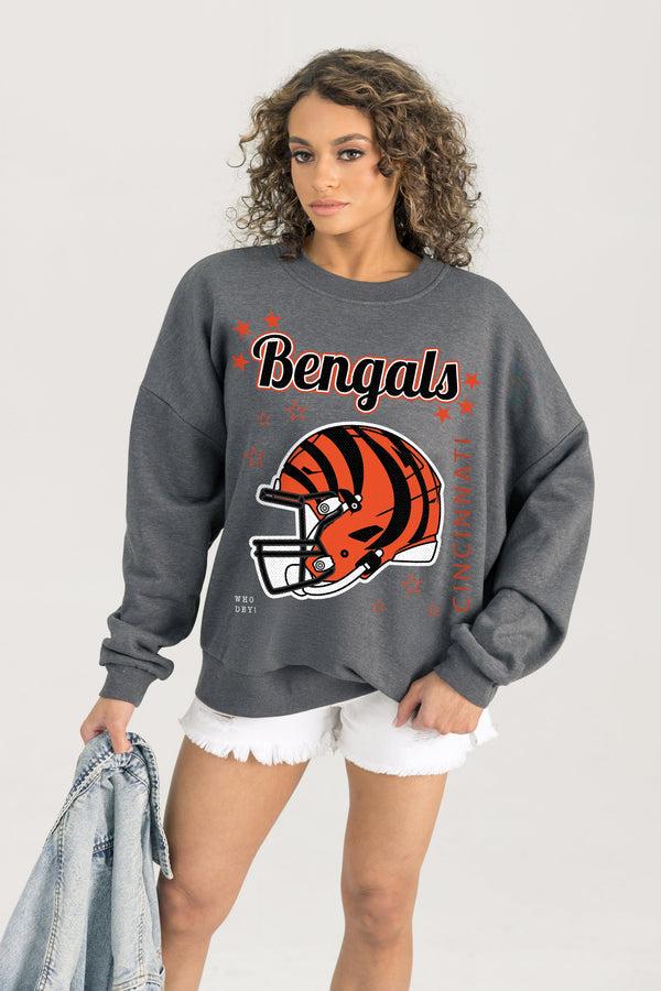 gameday couture CINCINNATI BENGALS Ready To Rumble Fleece Crewneck Pullover