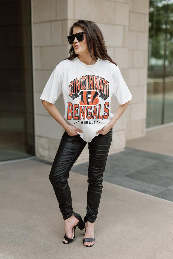 gameday couture CINCINNATI BENGALS Shakedown Oversized Crewneck Tee
