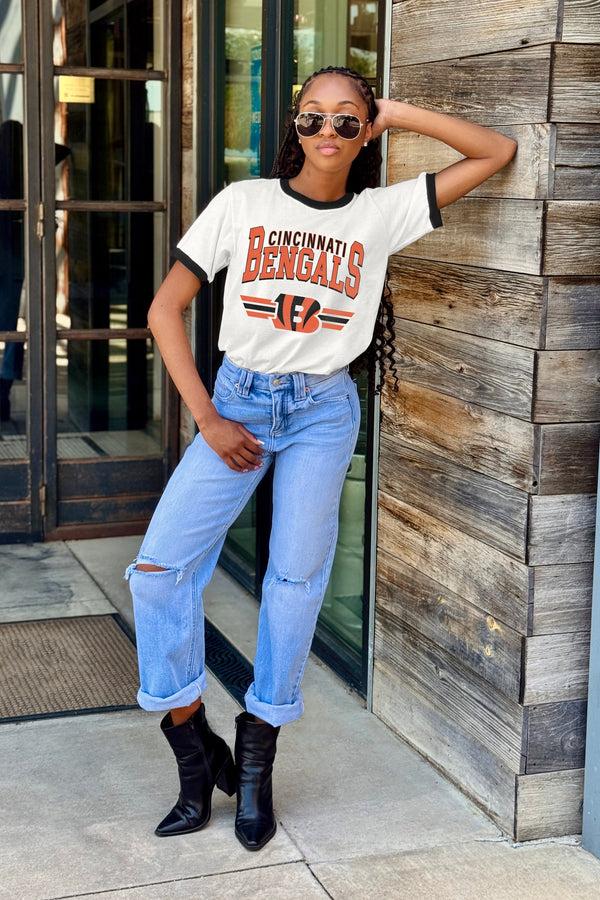Gameday Couture CINCINNATI BENGALS SWIFT STRIKE VINTAGE RINGER TEE