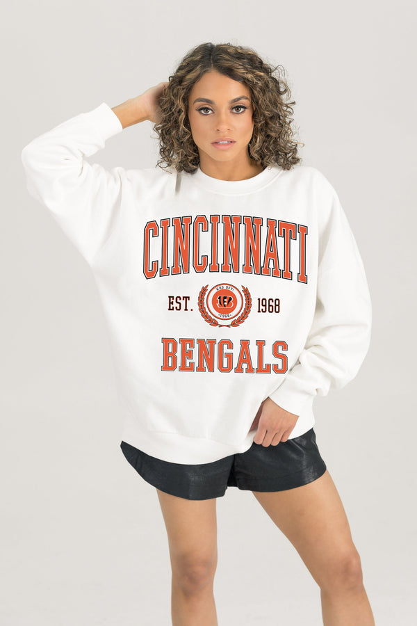 Gameday Couture CINCINNATI BENGALS Timeless Triumph Fleece Crewneck Pullover
