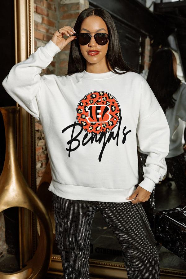 Gameday Couture CINCINNATI BENGALS WILD BREAKTHROUGH PREMIUM FLEECE CREWNECK PULLOVER