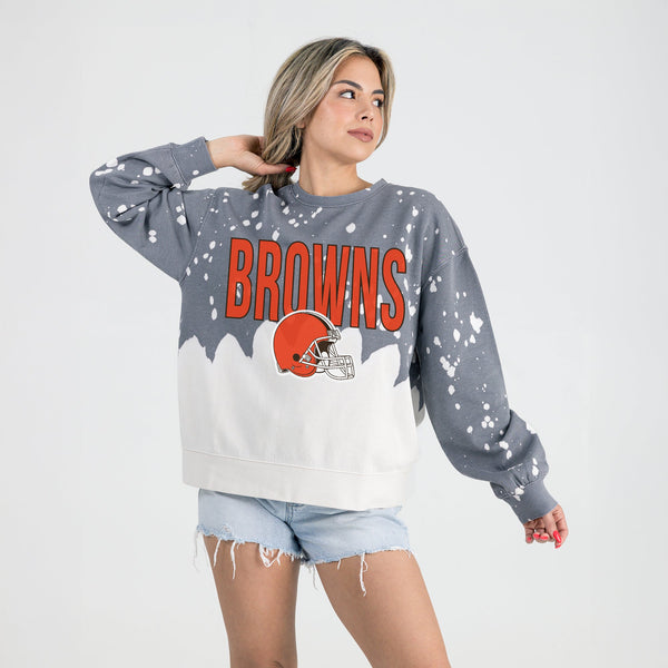 Gameday Couture CLEVELAND BROWNS CASUAL FAN LONG-SLEEVE FRENCH TERRY PULLOVER