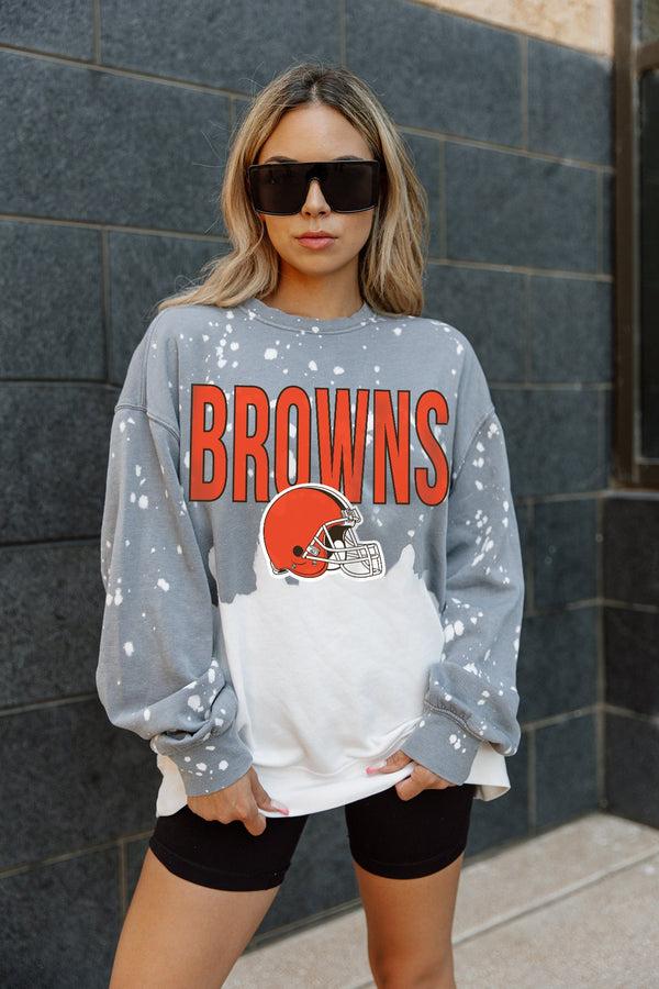 gameday couture CLEVELAND BROWNS CASUAL FAN LONG-SLEEVE FRENCH TERRY PULLOVER