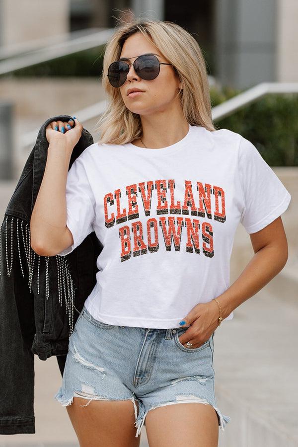 Gameday Couture CLEVELAND BROWNS Claim To Fame Boxy-Fit Crop Tee