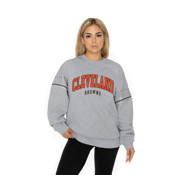 Gameday Couture CLEVELAND BROWNS Competitive Edge Jewel-Trim Pullover