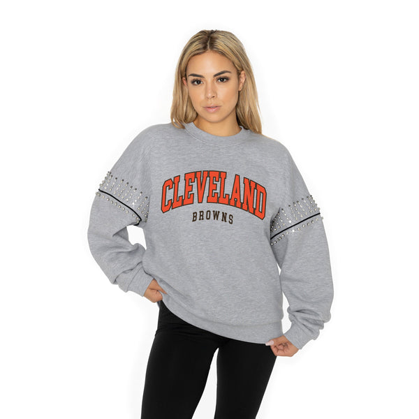Gameday Couture CLEVELAND BROWNS Competitive Edge Jewel-Trim Pullover
