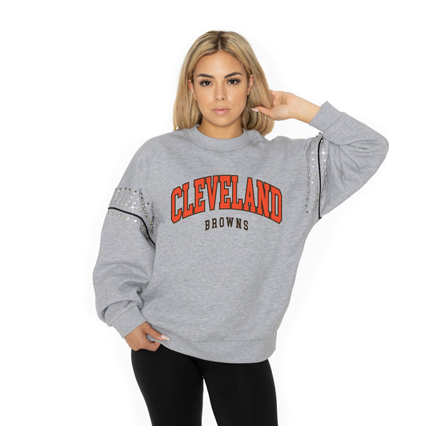 gameday couture CLEVELAND BROWNS Competitive Edge Jewel-Trim Pullover