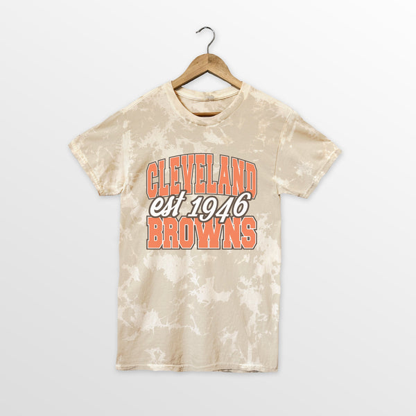 gameday couture CLEVELAND BROWNS DEEP ROOTS BLEACH WASH TEE