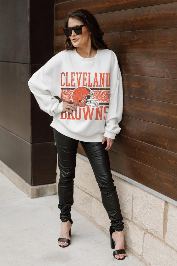 Gameday Couture CLEVELAND BROWNS Fair Catch Crewneck Pullover