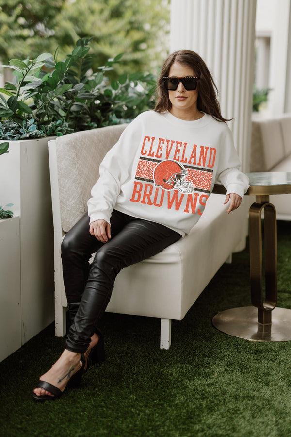 Gameday Couture CLEVELAND BROWNS Fair Catch Crewneck Pullover