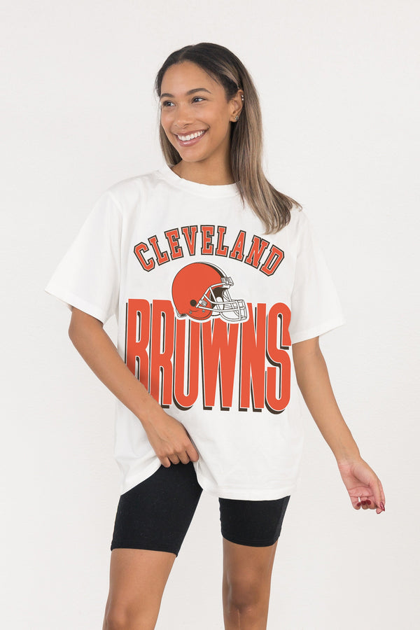 Gameday Couture CLEVELAND BROWNS FIERCE FOCUS WASHED RELAXED FIT TEE