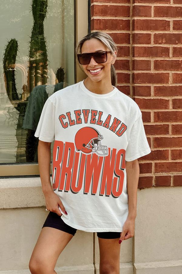 Gameday Couture CLEVELAND BROWNS FIERCE FOCUS WASHED RELAXED FIT TEE