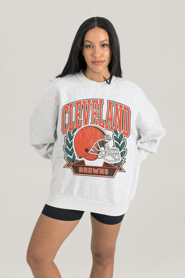 Gameday Couture CLEVELAND BROWNS Heritage Fleece Crewneck Pullover