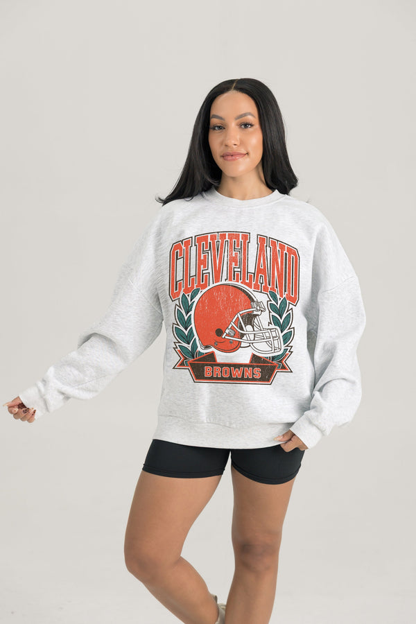 Gameday Couture CLEVELAND BROWNS Heritage Fleece Crewneck Pullover