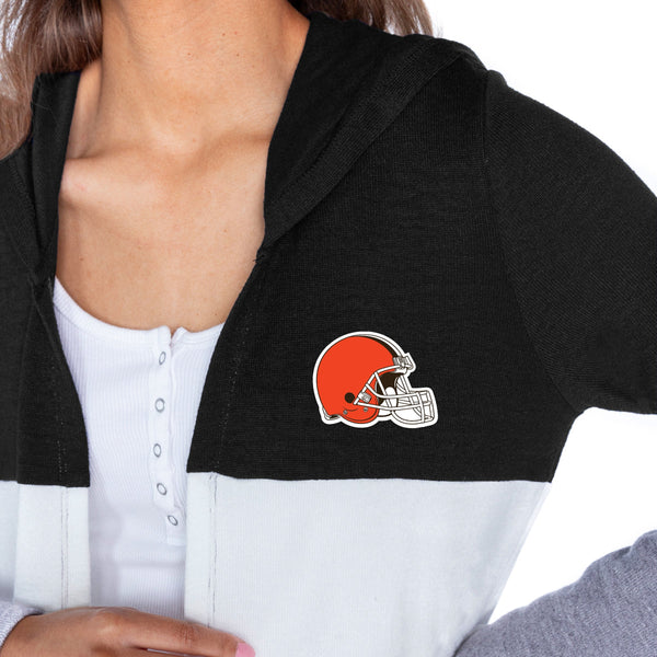 Gameday Couture CLEVELAND BROWNS Insignia Lightweight Colorblock Cardigan